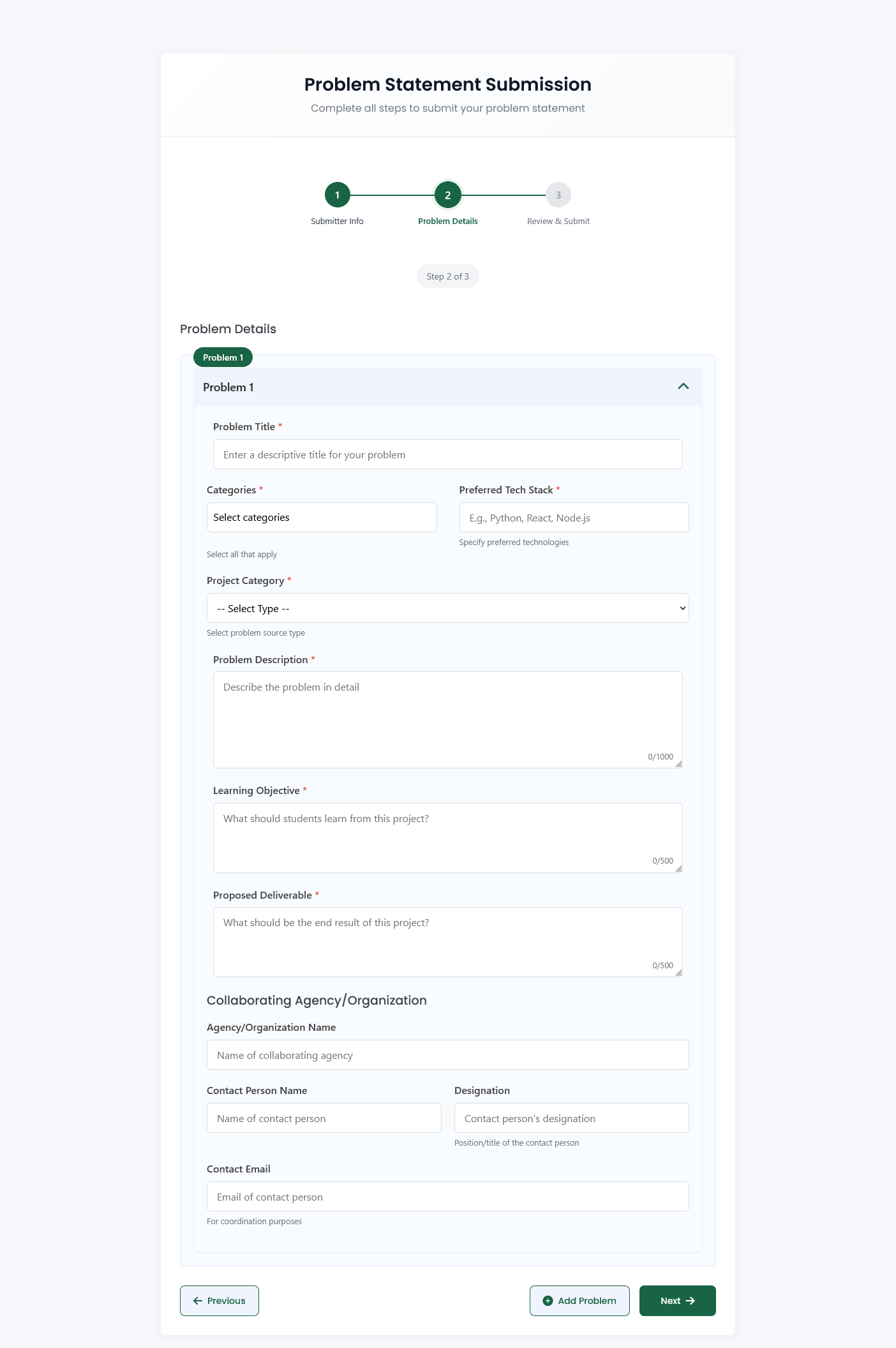 Problem Details Section