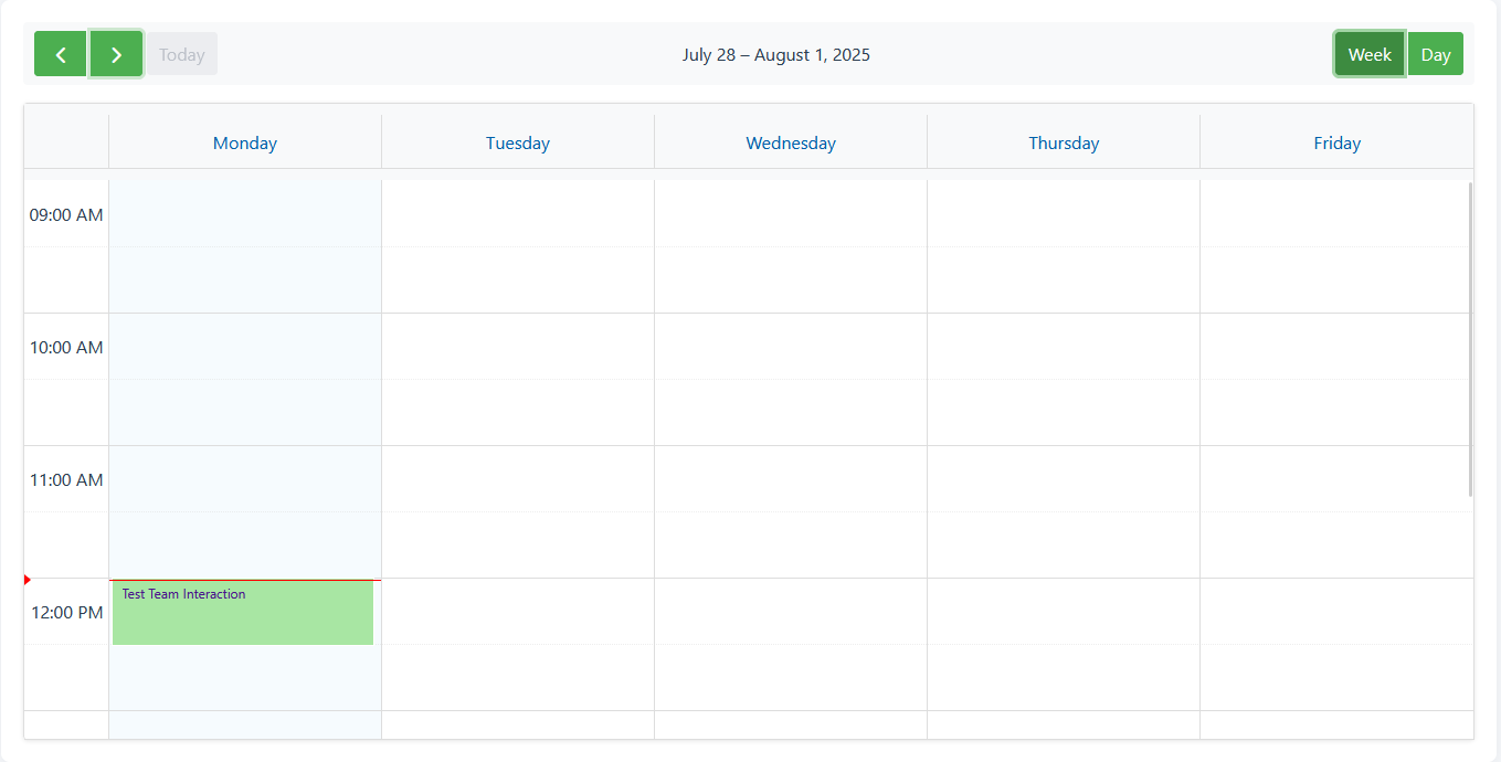 Interaction History (Student/Mentor View)